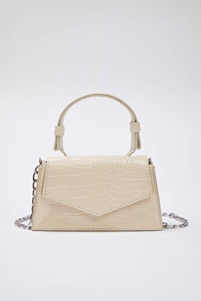 TRENDYOL SHOES Beige Textured Crossbody Women's Mini/Small City Bag Twoaw25Oc00001