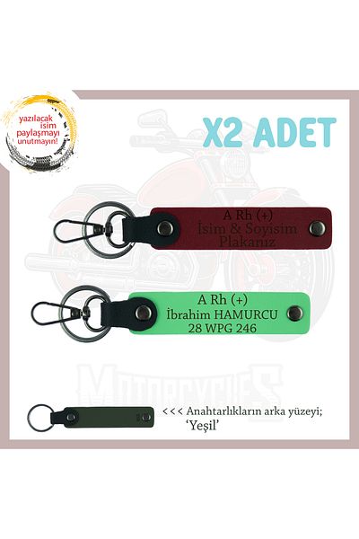miawiki Safe Driving Keychain with Name Plate and a + Blood Group Written, F Green-Burgundy-Ysl, Biker Passengers