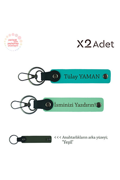 Miaju New Year's Gift for Mother, Set of 2 Keychains with Name Written, Green...