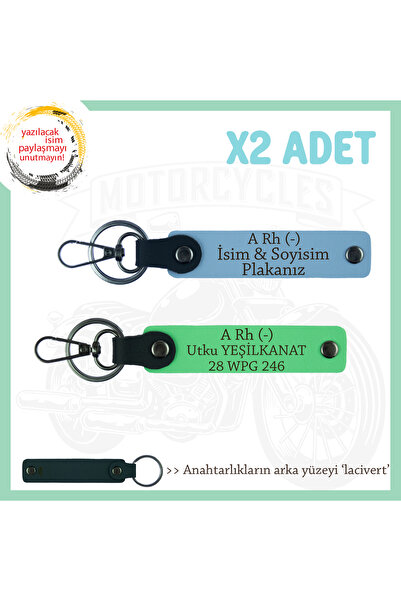 Asortishey Motorcycle 2 Keychain, Blue-F Green-Navy, Written to Biker Friends...