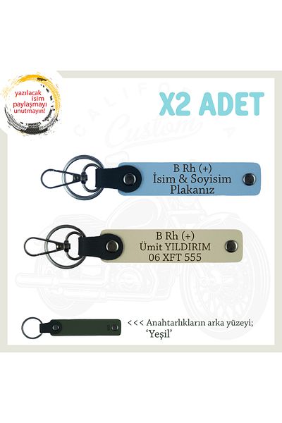 Miaju مناسب لـ Biker Style مع لوحة اسم وحروف B Rh (+) وكتابات فرقة الدم x2 هدية سلسلة المفاتيح، Blue-S Coffee-Ysl