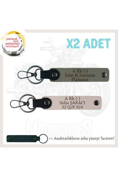 Asortishey Name Plate & a Rh (-) Written Emergency X2 Keychains, Ash Grey-Pow...