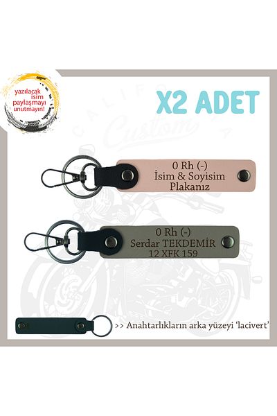 miawiki 2-Piece Keychain, Yavruağzı-Charcoal Gray-Lacquer, Special Name Plate for Motorcycle Adventurers 0 Rh (-) Written