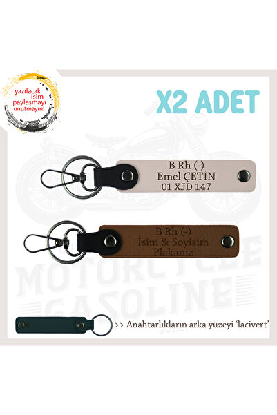 Miaju سلسلة مفاتيح للقيادة الآمنة على طراز Biker مع لوحة اسم وحروف B Rh (-) و...