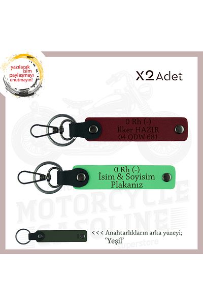 miawiki لوحة اسم و0 - سلسلة مفاتيح آمنة للقيادة مع كتابة فئة الدم، F Green-Burgundy-Ysl، لراكبي الدراجات النارية