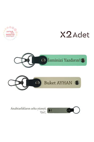 Miaju Meaningful Gesture to a Friend, Set of 2 Keychains with Name Written, G...