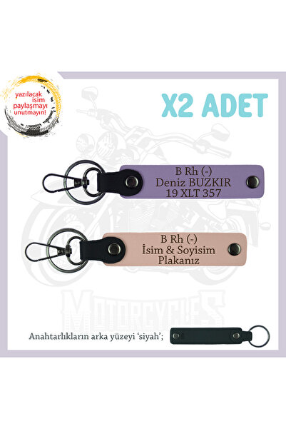 Asortishey X2 Leather Keychain, Yavruağzı-Purple-Syh, Special Name Plate for ...