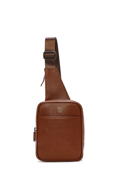 Derimod Men's Tan Leather Crossbody Bag 24Wbd3401Ft