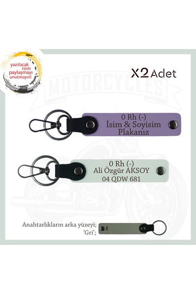 Asortishey 0 Rh (-) Blood Group Written X2 Keychain Gift, Purple-White-Gr, Sp...