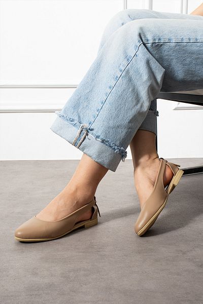 SWORD Women's Bow Detailed Ballerina Shoes - Mother's Shoes - Casual Shoes - Skin Ballerinas