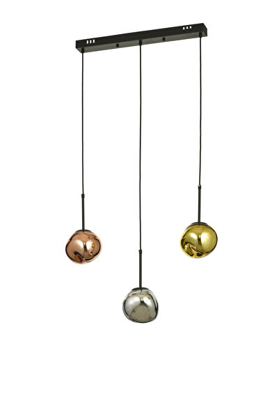 Avizemoda Rainbow 3 lü Yemek Masası Üstü Asimetrik Camlı Dekor İçin Modern Sa...