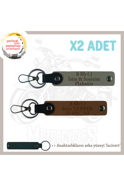 Asortishey Birthday X2 Keychain, Ash Gray-Brown-Navy, Name Plate B Rh (-) Blo...