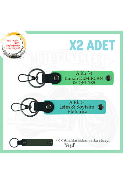 Miaju Exclusive for Biker Style, Leather X2 Keychain with Name Plate and a Rh...