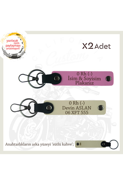Miaju Exclusive for Biker Friends, Leather X2 Keychain with Name Plate and 0 ...