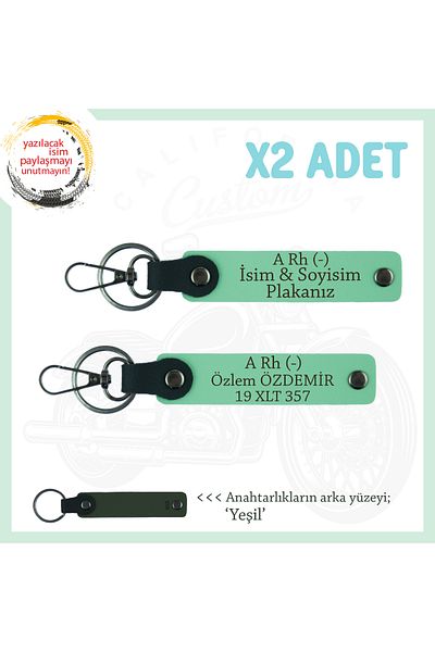 miawiki Name Plate and a Rh (-) Blood Group Meaningful Gift X2 Keychain, Green-Ysl, Special for Legendary Motorists