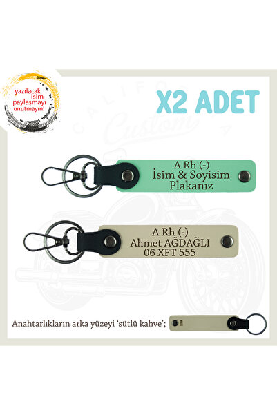 Miaju Personal X2 Keychain Set with Custom Name Plate and a Rh - Blood Type L...