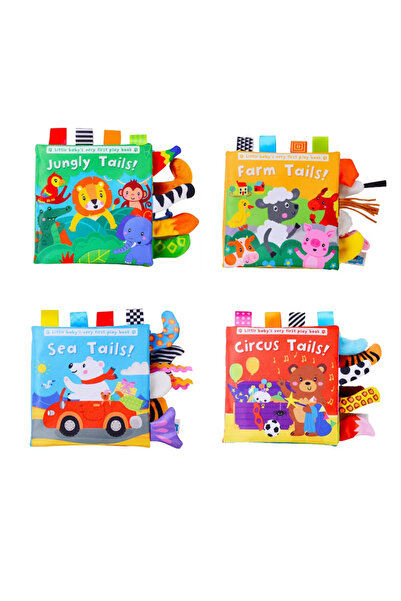 Jjovce Hışırtılı Bebek Kitabı 3D Montessori Yıkanabilir Bez Kitap Deniz Hayvanları