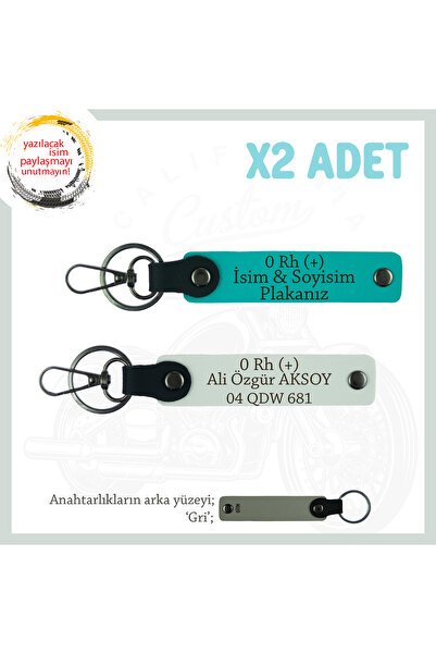 Asortishey Custom 2-Keychain with Name Plate and 0 Rh (+) Blood Group Written...