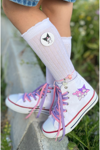 LEVENT ÖZCAN Kuromi Ve My Melody Baskılı, Lila&Pembe Bağcıklı, Beyaz Bilekli ...