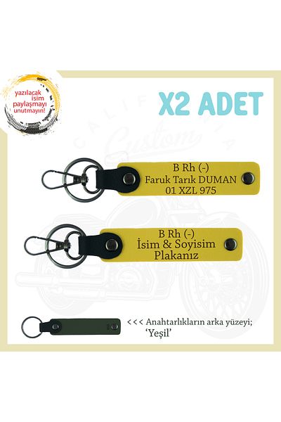 miawiki Name Plate and B Rh (-) Blood Group Written Special Meaningful Gift 2 Keychain, Yellow-Ysl, Biker Style