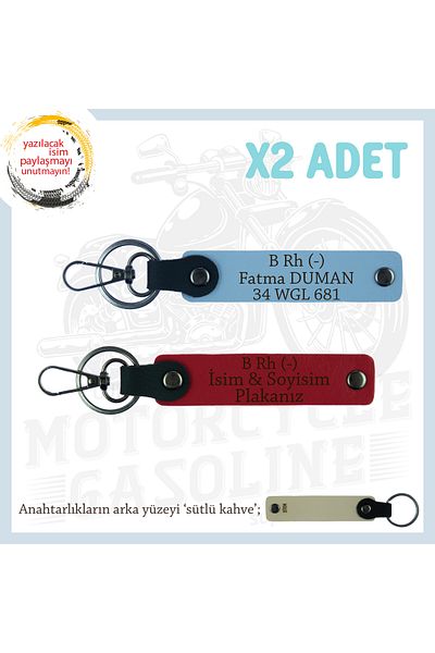 Miaju Speed Lovers Custom Name Plate and B Rh (-) Blood Type Lettered X2 Keychain Gift, Red-K Brown-Sk