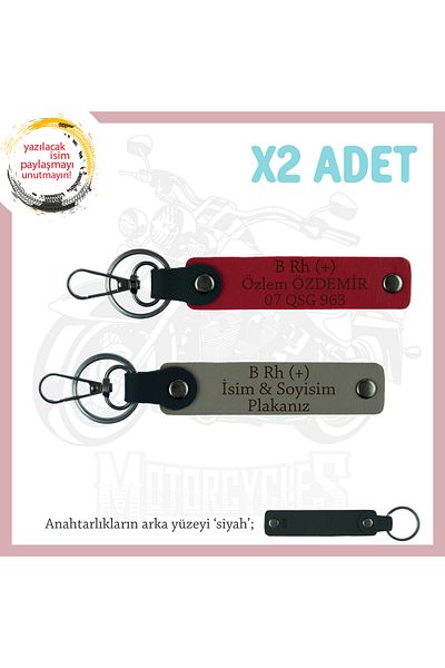 miawiki Set, Ash Gray-Red-Syh, Custom Name Plate B Rh (+) Blood Group Written Meaningful Gift 2 Keychain