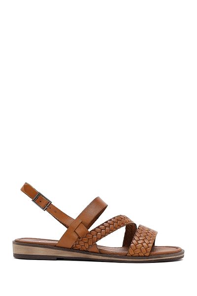 Derimod Women's Tan Leather Bodrum Sandals 25Sfd331518
