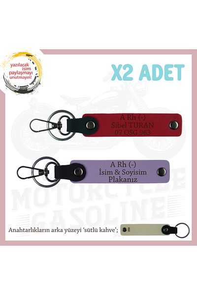 miawiki Personal X2' Keychain, Purple-Red-Sk, Special for Travelers, Name Plate and a Rh (-) Blood Group