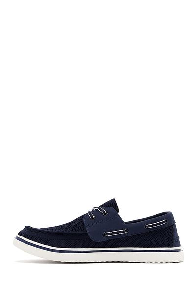 Derimod Zero Men's Navy Blue Lace-Up Fabric Shoes 25Sfd69016F