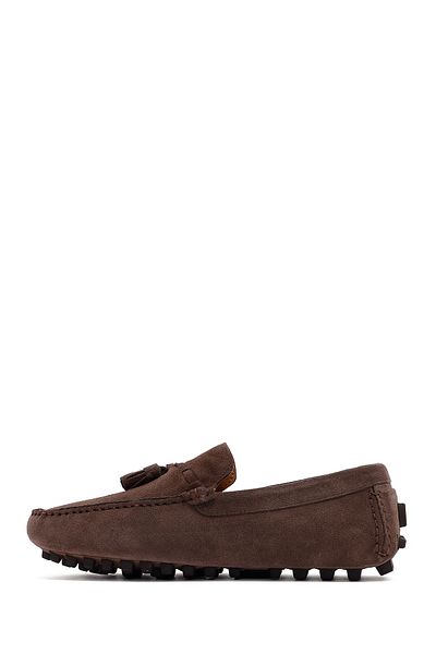 Derimod Men's Mink Tasseled Suede Leather Loafer 25Sfd631510