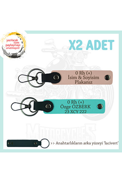 Miaju Exclusive for Friends, Pack of 2 Keychains with Name Plate and 0 Rh (+)...