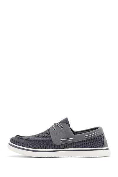 Derimod Zero Men's Gray Lace-Up Fabric Shoes 25Sfd69016F