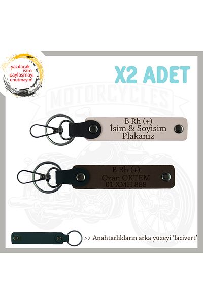 miawiki Name Plate and B Rh (+) Blood Group Written X2 Keychain, Powder-K Coffee-Laci, Special for Motorcycle Lovers