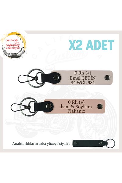 miawiki Name Plate and 0 Rh (+) Blood Group Written X2 Keychain Set, Yavruağzı-Pudra-Syh, Special for Speed Lovers