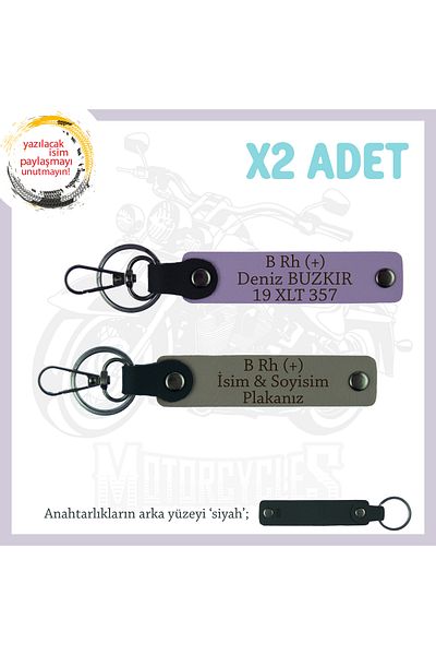 miawiki Special Gift, Ash Gray-Purple-Syh, for Speed Lovers, X2 Keychain with Name Plate and B Rh + Blood Group Written