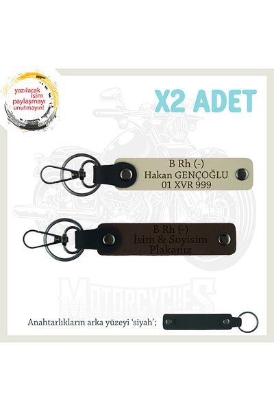 miawiki X2 Keychain, K Coffee-S Coffee-Syh, Gift to Motrocu Groups Name Plate and B Rh (-) Blood Group Written