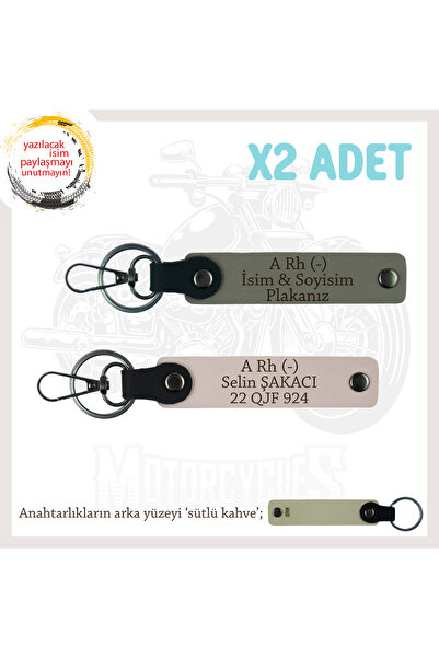 Asortishey 2 Keychains with Name Plate and a Rh (-) Blood Group Written, Ash ...