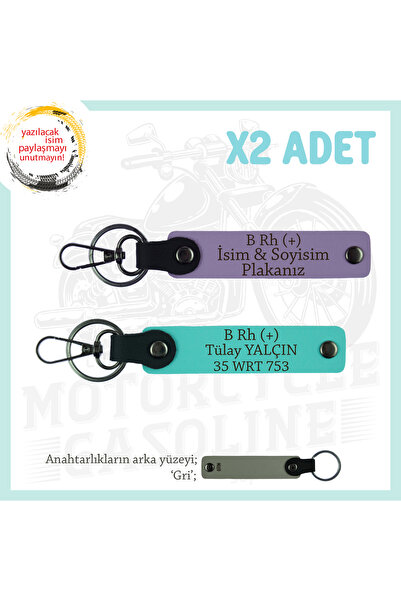 Asortishey Emergency X2 Keychain, Purple-Turquoise-Gr, for Motorcycle Lovers,...