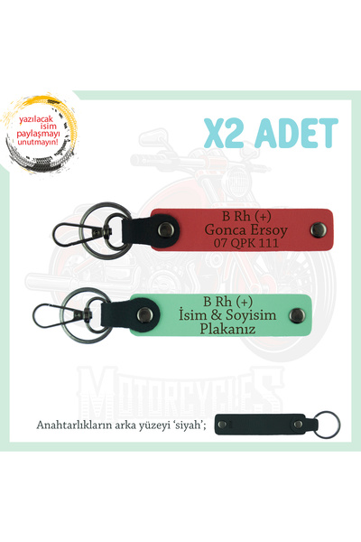 Miaju To Friend, Personal Leather X2 Keychain with Name Plate and Letter B Rh...