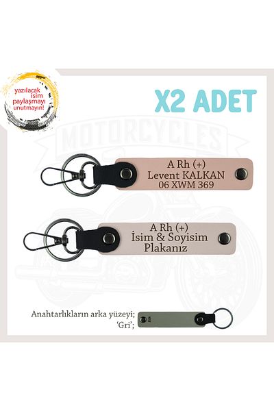 miawiki Name Plate and a Rh (+) Blood Group Written 2-Piece Keychain Set, Yavruağzı-Pudra-Gr, Special for Speed Lovers