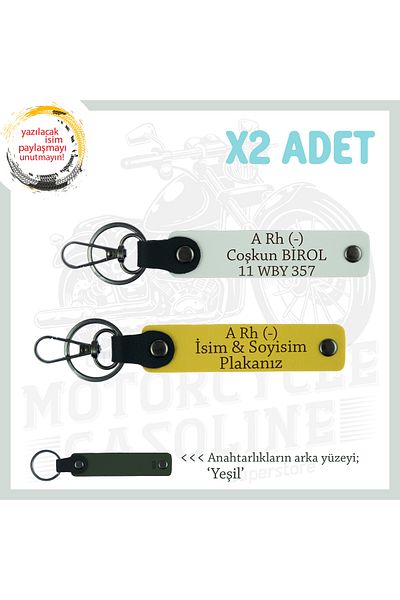 Miaju Exclusive for Drivers, Name, License Plate and a Rh (-) Blood Type, Personalized X2 Keychain, Yellow-White-Ysl