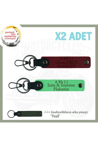 miawiki Name Plate and a - Blood Type Written Safe Driving Keychain, F Green-Burgundy-Ysl, Motorcyclists Passengers