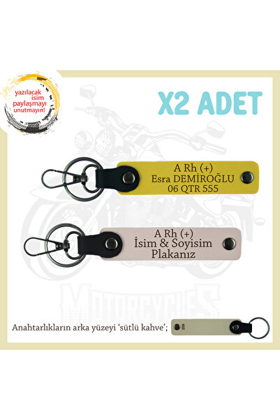 Miaju To the Drivers, Gift Leather X2'Li Keychain with Name Plate and a Rh (+...