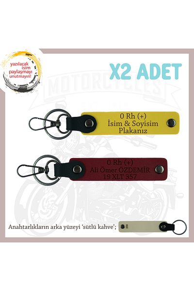 miawiki Name Plate and 0 Rh (+) Blood Group Written Custom Made X2 Keychain, Yellow-Burgundy-Sk, for Motor Enthusiasts