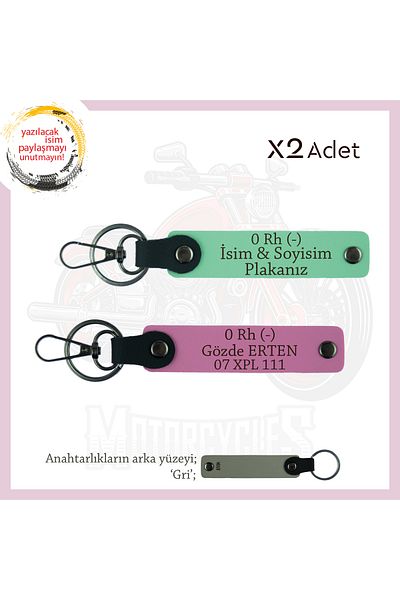 miawiki Name Plate and 0 Rh (-) Blood Group Written 2-Piece Keychain Set Gift, Green-Pink-Gr, Speed Lovers