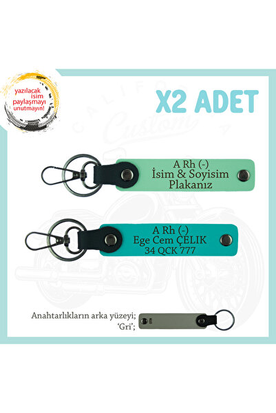 Miaju Exclusive for Friend, Gift Keychain Set with Name Plate and a Rh (-) Bl...