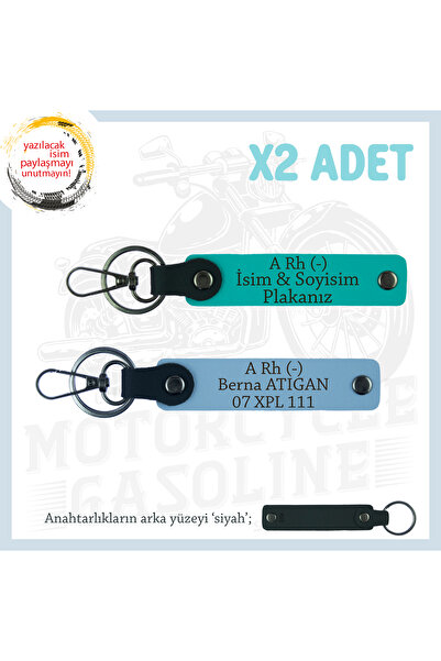 miawiki مجموعة، K Turquoise-Blue-Syh، لوحة مخصصة لاسمي وعلامة A Rh (-) وعلامة Gr Written Personalized x2 Keychain