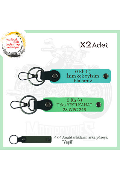 Miaju Exclusive for Biker Style, Leather X2 Keychain with Name Plate and 0 Rh...