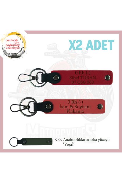 miawiki Leather X2 Keychain, Pomegranate Flower-Red-Ysl, Biker Passengers Name Plate 0 Rh (-) Blood Group Written