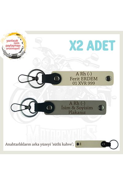 miawiki Name Plate & a Rh (-) Blood Group Written X2 Keychain Set, Ash Grey-S Coffee-Sk, Special for Motor Lovers